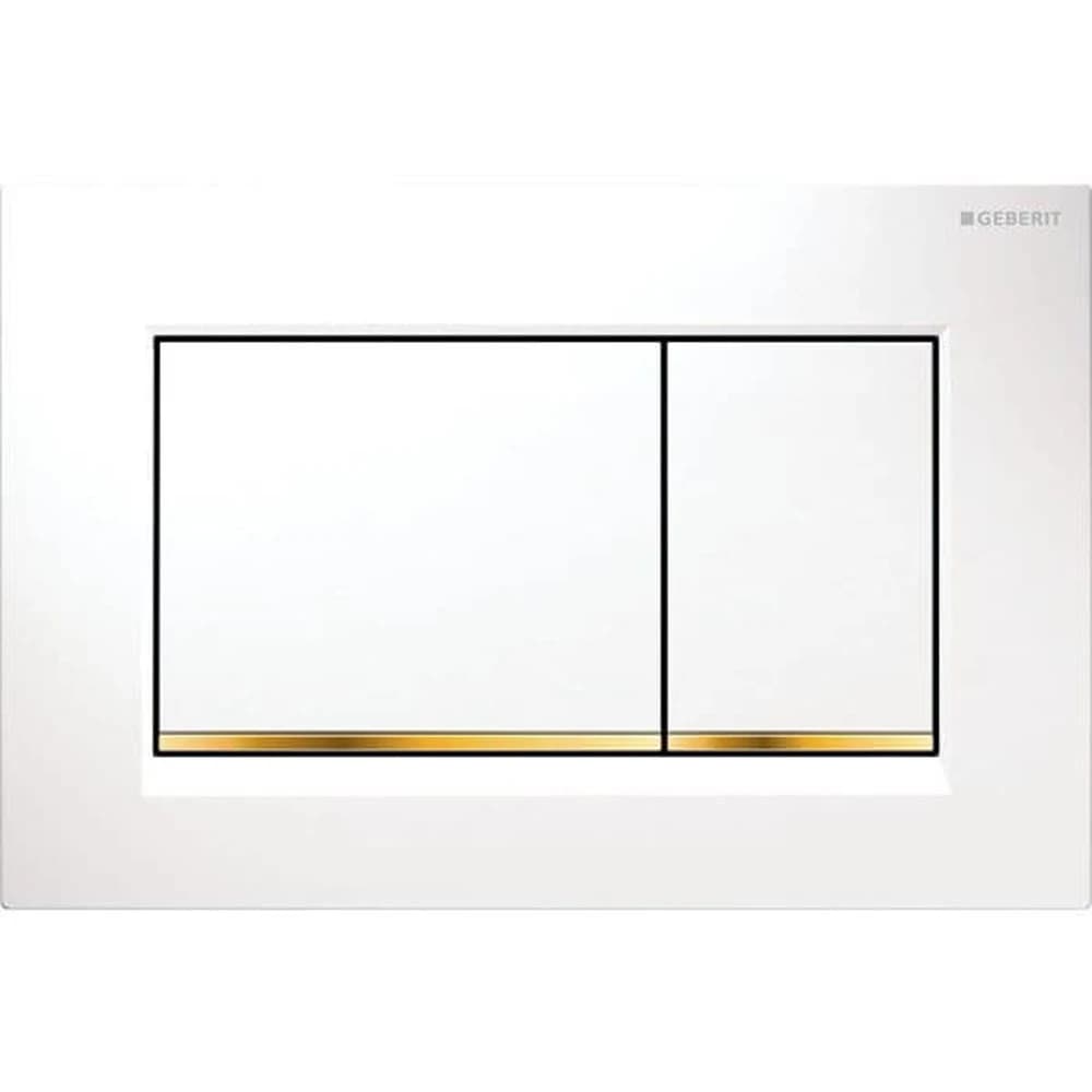 Geberit Kumanda Kapağı Sigma30 - Çift Basmalı Beyaz / Altın / Beyaz