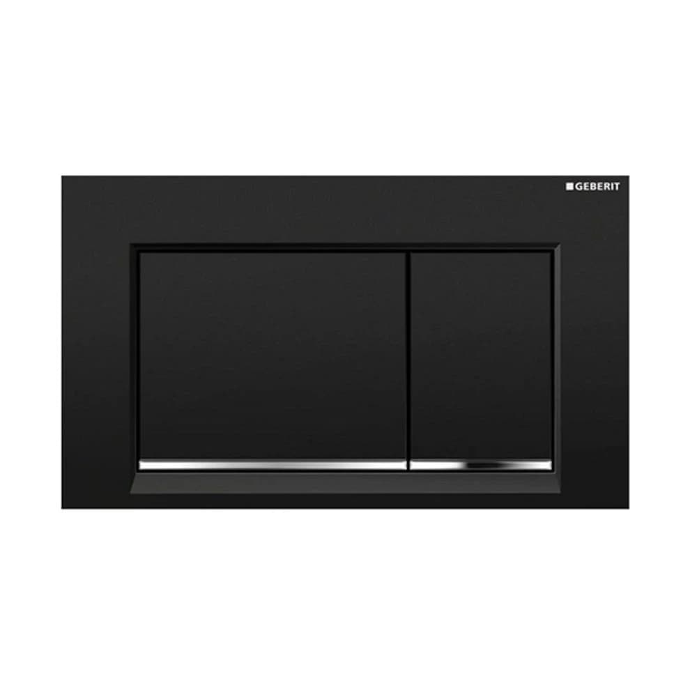 Geberit Kumanda Kapağı Sigma30 - Çift Basmalı Siyah / Parlak / Siyah