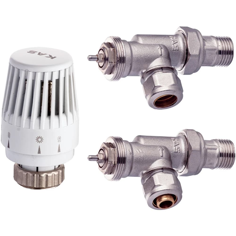 Kas 1/2" Pex Bağlantılı Eksenel Termostatik Radyatör Vanası