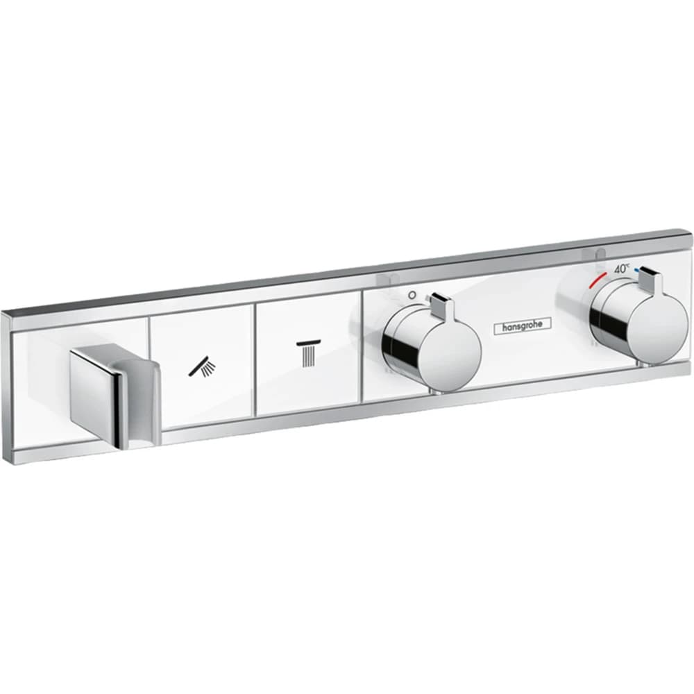 Hansgrohe RainSelect 2 Çıkış Beyaz-Krom Termostatik Ankastre Banyo Bataryası - 15355400