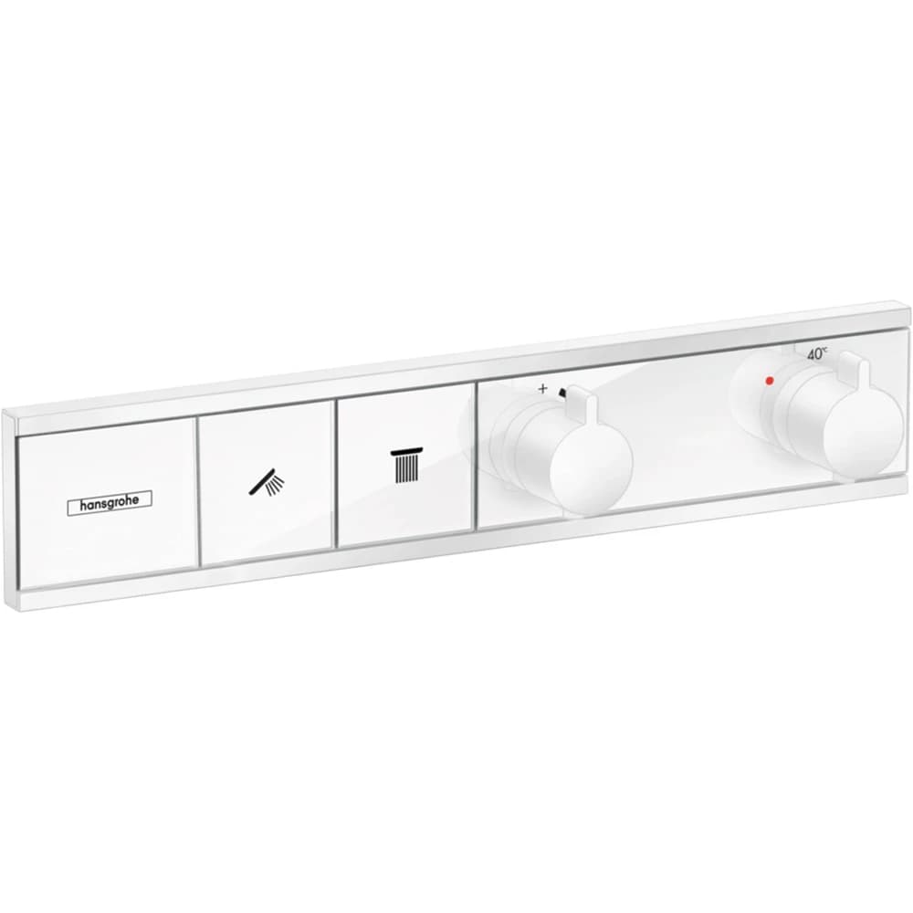 Hansgrohe RainSelect 2 Çıkış İçin Satin Beyaz Termostatik Ankastre Banyo Bataryası - 15380700
