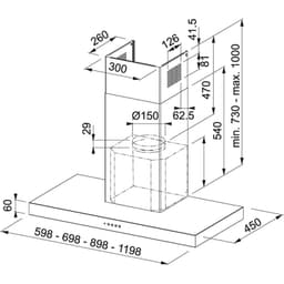 Franke Davlumbaz Format Fdf H70 9557L Xs Inox 90 Cm görsel 2