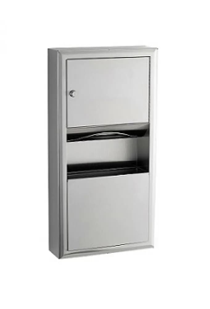 Bobrick Classic Ankastre Paslanmaz Çelik Kağıt Dispanseri Çöp Kovası