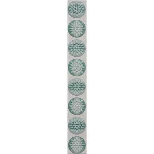 Çanakkale Seramik Cam-935 Atlantis Geometrik Bordür Su Yeşili 5x40