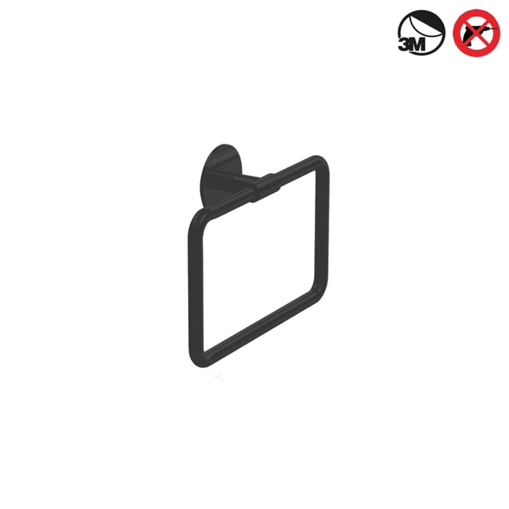 Decor Walther Basic 21 Cm Mat Siyah Yapışkanlı Halka Havluluk
