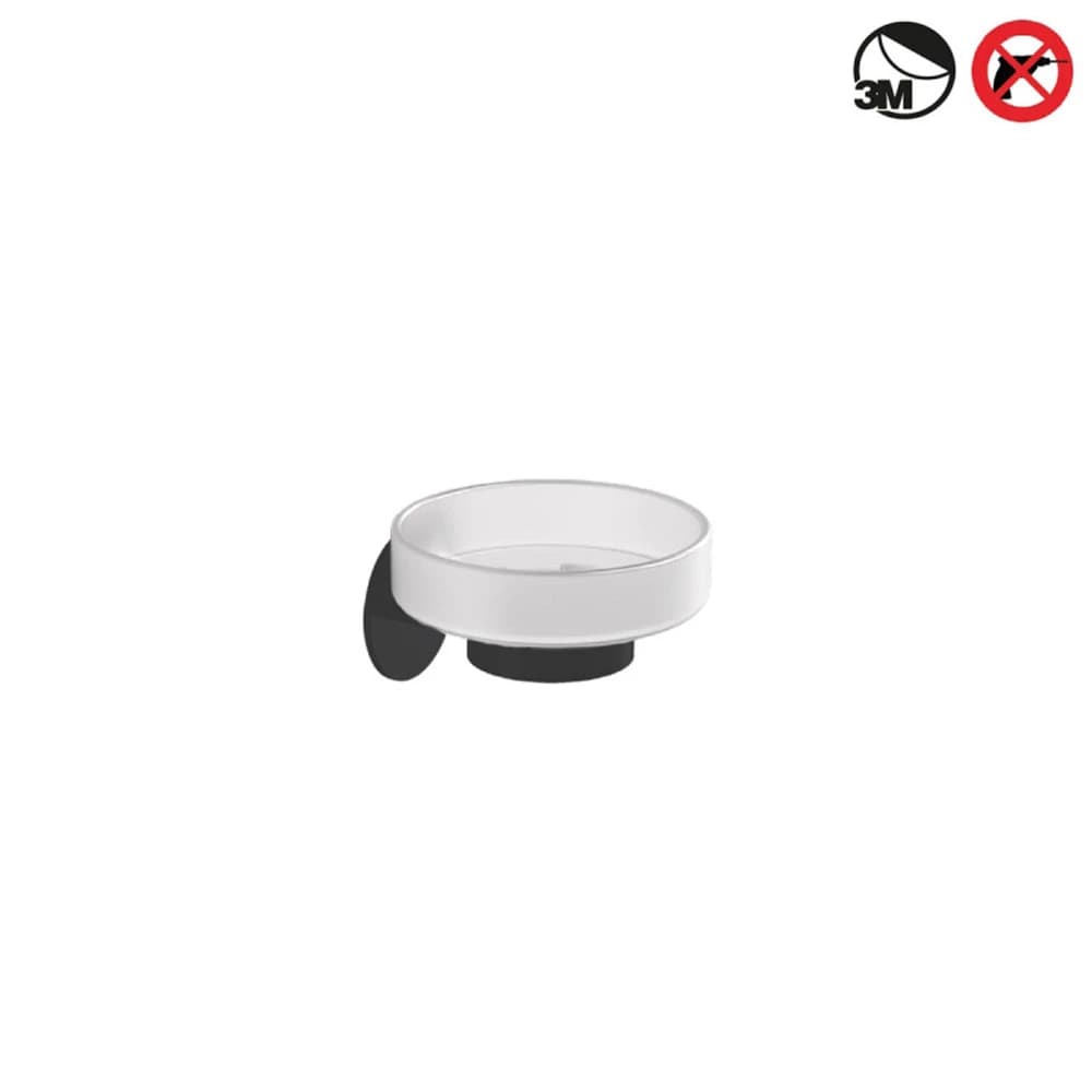 Decor Walther Basic Mat Siyah Yapışkanlı Sabunluk