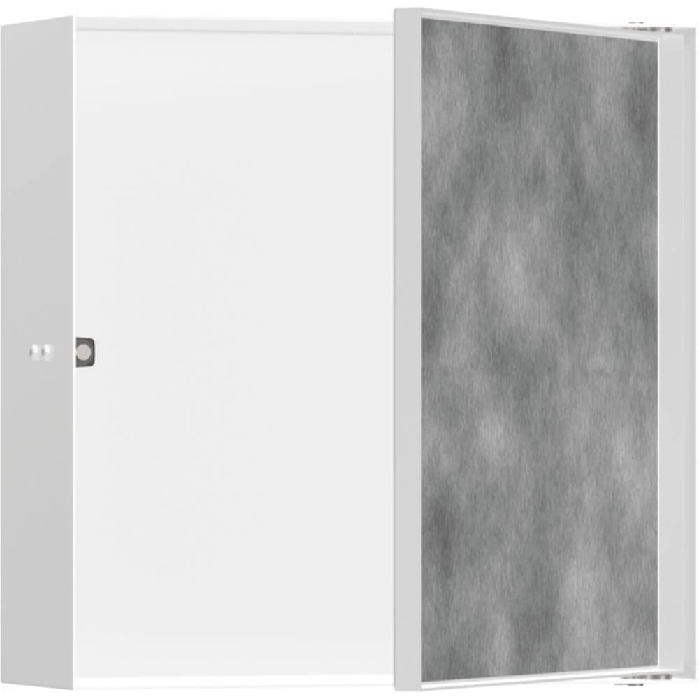 Hansgrohe XtraStoris Rock 30x30x10 Cm Satin Beyaz Seramik Kaplanabilir Kapaklı Duvar Nişi
