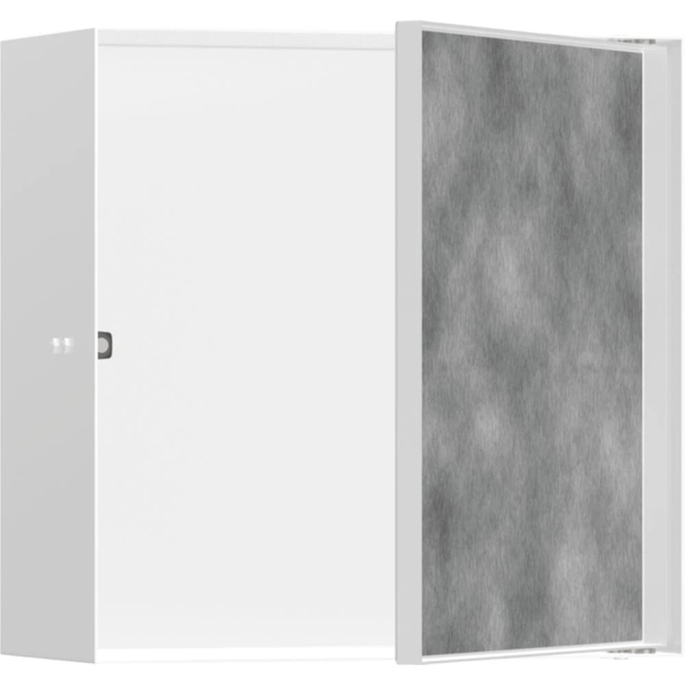 Hansgrohe XtraStoris Rock 30x30x14 Cm Satin Beyaz Seramik Kaplanabilir Kapaklı Duvar Nişi