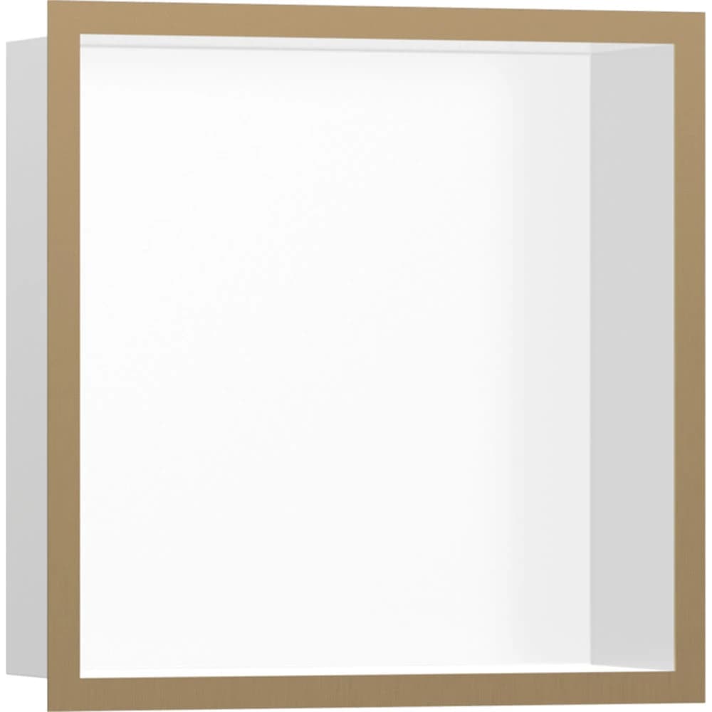 Hansgrohe XtraStoris Individual 30x30x10 Cm Mat Bronz Çerçeveli Mat Beyaz Duvar Nişi