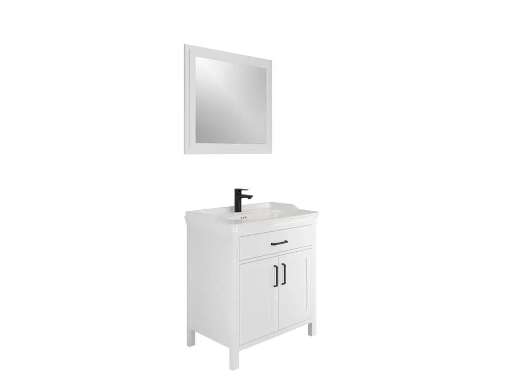 Kale Vintage 80 Cm Beyaz Banyo Dolabı Takımı