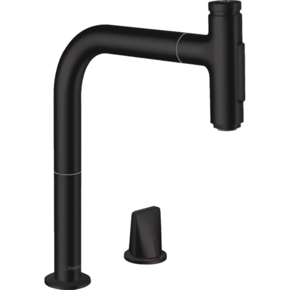 Hansgrohe Metris Select 2 Delikli Tek Kollu 200 Mat Siyah Mutfak Bataryası