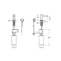Vitra Origin Fırçalanmış Nikel Tezgah Üzeri Temassız Elektrikli Kısa Sıvı Sabunluk A4475834 görsel 2