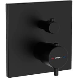 Artema AquaHeat Square Mat Siyah Ankastre Termostatik Duş Bataryası - A4335836 görsel 1