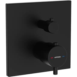 Artema AquaHeat Square Mat Siyah Ankastre Termostatik Banyo Bataryası - A4326836 görsel 1