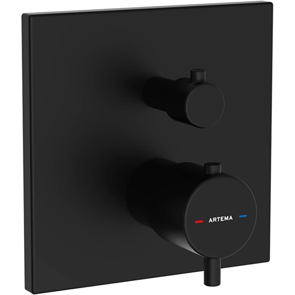 Artema AquaHeat Square Mat Siyah Ankastre Termostatik Banyo Bataryası - A4326836