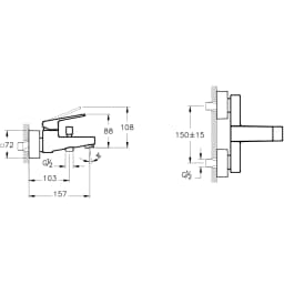 Artema Minimax Square Fırçalı Altın Banyo Bataryası - A4352025 görsel 2