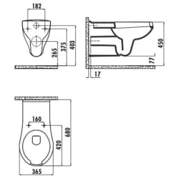 Creavit Bedensel Engelli Asma Klozet - BD320-00CB00E-0000 görsel 2