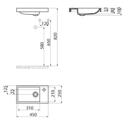 Creavit Elmas 45 Cm Lavabo görsel 3