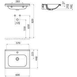 Creavit İdeal 60 Cm Etajerli Lavabo görsel 3