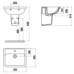Creavit Key 40x50 Cm Lavabo görsel 3