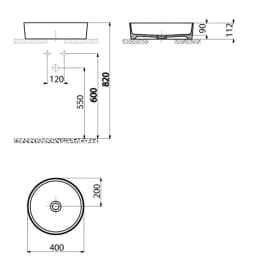 Creavit Loop 40 Cm Yuvarlak Çanak Lavabo görsel 2