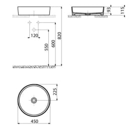 Creavit Loop 45 Cm Yuvarlak Çanak Lavabo - LP145-00CB00E-0000 görsel 2