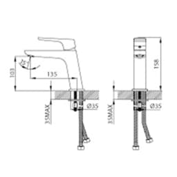 Creavit Slope Lavabo Bataryası görsel 2