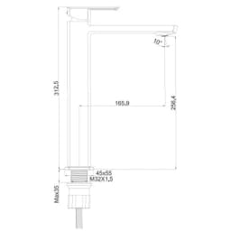 Creavit Slope XL Yüksek Lavabo Bataryası - BT.SP6500 görsel 2