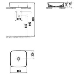 Creavit Ultra 40 Cm Kare Çanak Lavabo görsel 2