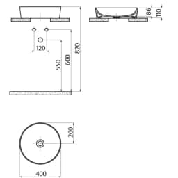 Creavit Ultra 40 Cm Yuvarlak Çanak Lavabo görsel 2