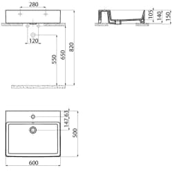 Creavit Volga 50x60 Cm Kare Tezgahüstü Lavabo görsel 2