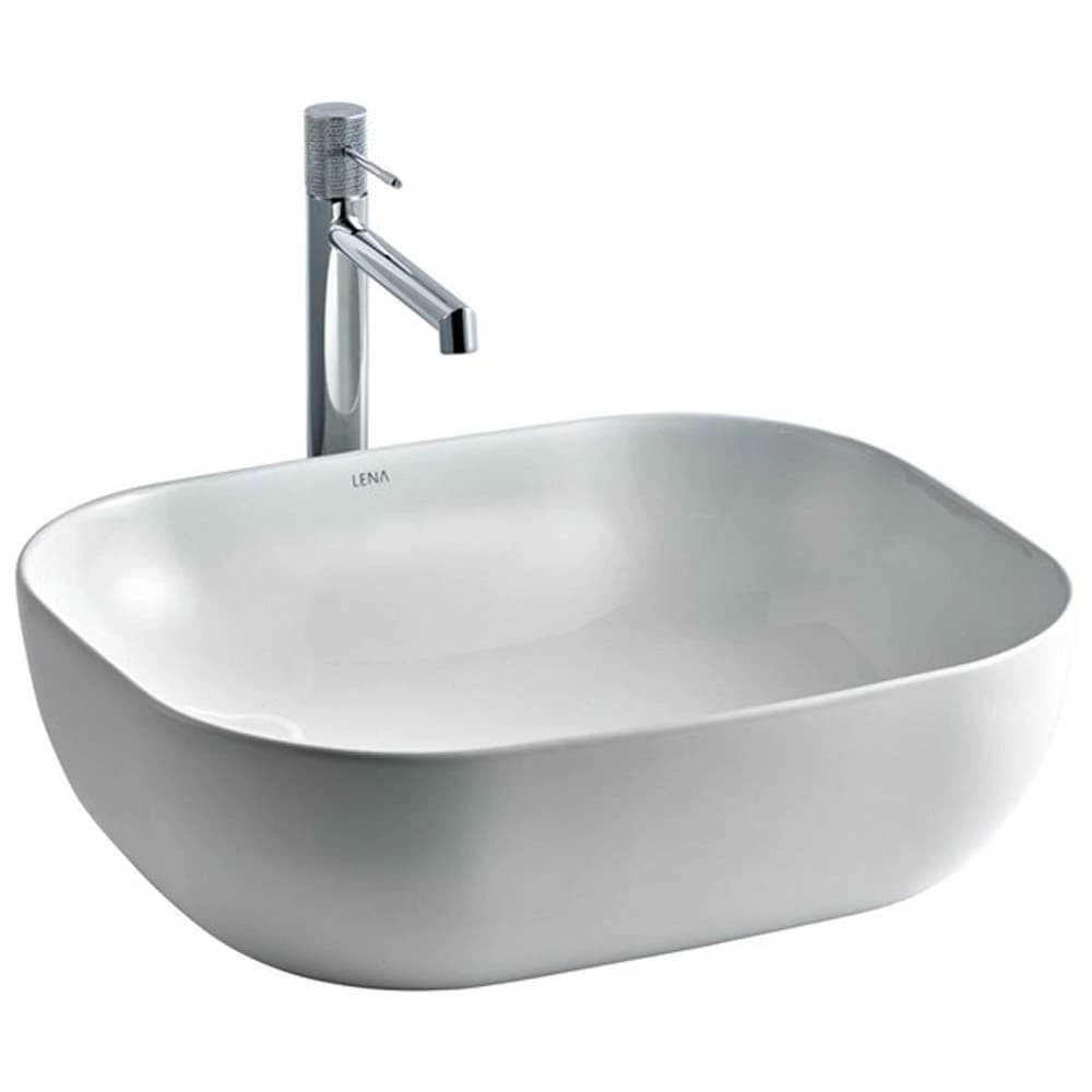 Lena E-4613 Beyaz Tezgah Üstü Lavabo
