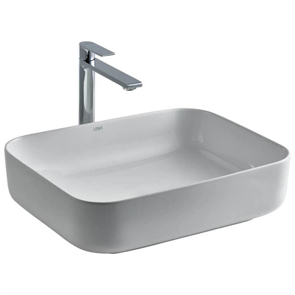 Lena E-4619 Beyaz Tezgah Üstü Lavabo