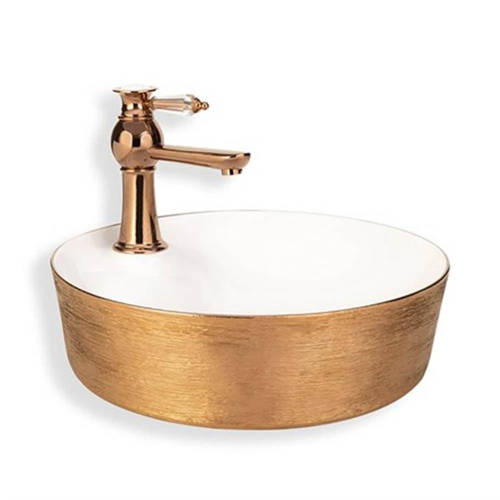 Lena E-5002R Rose Beyaz Tezgah Üstü Lavabo