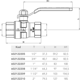 Eca 3/4 Doğalgaz Küresel Valf - 602122206 görsel 2