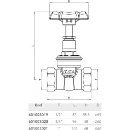 Eca 3/4 Şiber Valf - 601003020 görsel 2