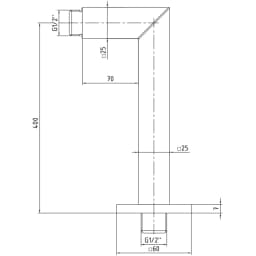 Eca 400 Mm Kare Duvardan Altın Duş Başlığı Borusu - 102126148A1 görsel 2