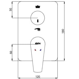 Eca Dalia 2 Yollu Ankastre Banyo/Duş Bataryası Sıva Üstü Grubu - 102167242-KDE görsel 2