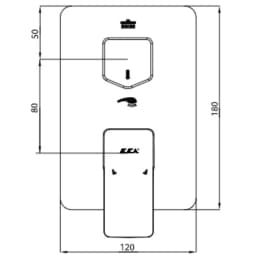 Eca Royal 2 Yollu Mat Siyah Ankastre Banyo-Duş Bataryası - 102167251C1-KDE görsel 2