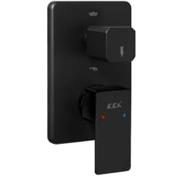Eca Royal 2 Yollu Mat Siyah Ankastre Banyo-Duş Bataryası - 102167251C1-KDE görsel 1