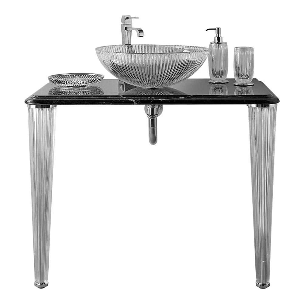 3sc Elegance Cam Mermer-Krom Konsol Lavabo EL3070/SL