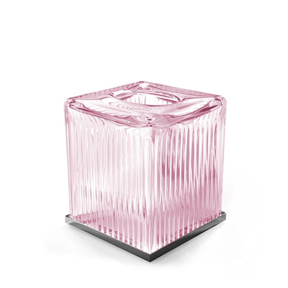 3sc Elegance Pembe-Krom Kare Mendil Kutusu