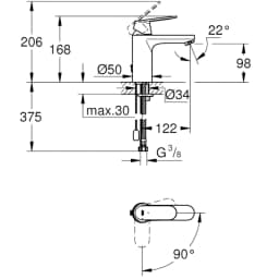 Eurosmart Cosmo Lavabo Bataryası - 2339700E görsel 2