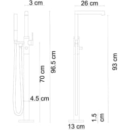 Fontana FJ-9111 Ayaklı Küvet Bataryası görsel 2