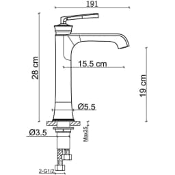 Fontana FK-3026 Mat Antik Yüksek Lavabo Bataryası görsel 2
