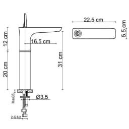 Fontana FK-5121 Mat Krom Yüksek Lavabo Bataryası görsel 2