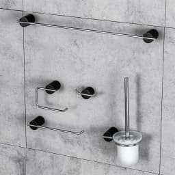 Fontana FN-70103 Krom-Siyah Tuvalet Kağıtlığı görsel 2