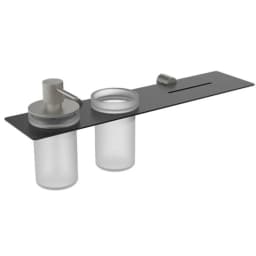 Fontana FY-90110 Mat Siyah-Mat Krom Sıvı Sabunluk-Diş Fırçalık Aksesuar Seti görsel 1