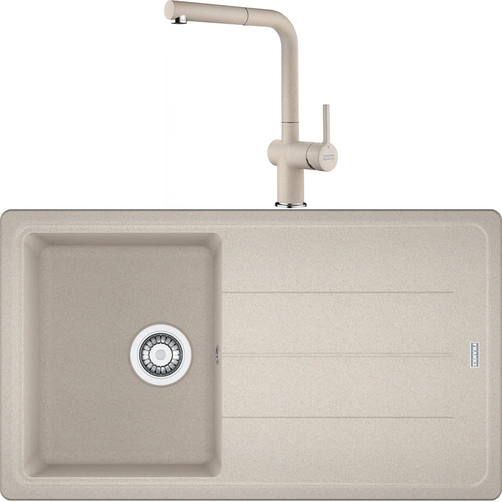 Franke Basis Bfg 611-86 Granit Eviye + Active Plus Doccia 2.0 Armatür (Sahara)