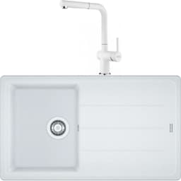 Franke Basis Bfg 611-86 Granit Eviye + Active Plus Doccia 2.0 Armatür (Bianco) görsel 1